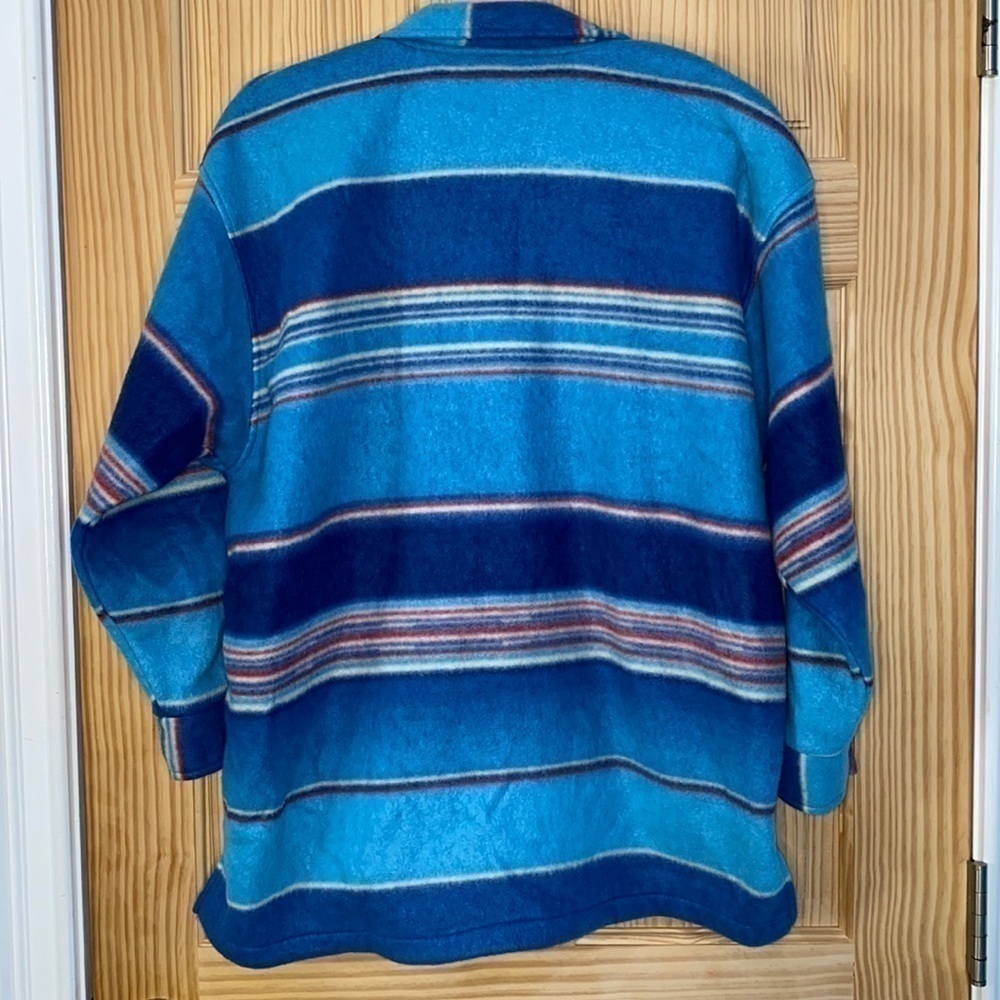 VINTAGE Out Brook Western Stripe Print Fleece Button-up Size Large - Picture 10 of 16